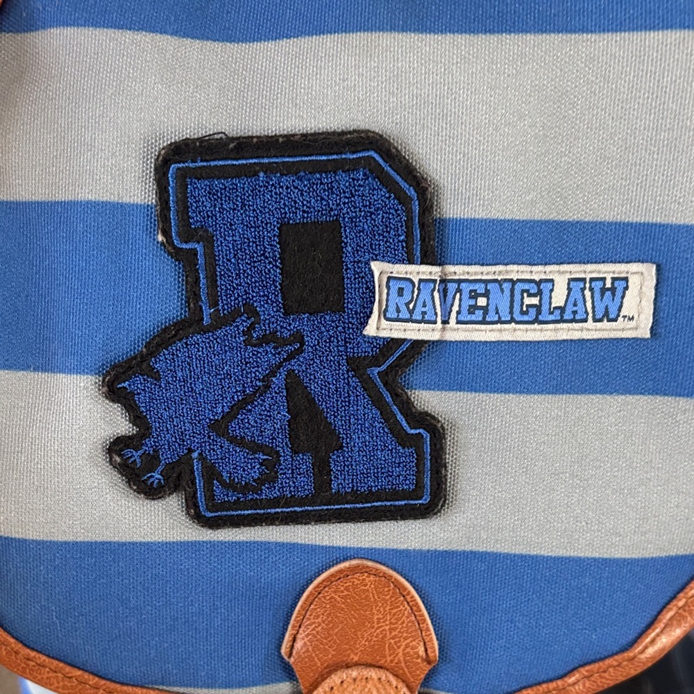 Harry Potter Ravenclaw Blue and Black Backpack with Brown Accents - Picture 4 of 9